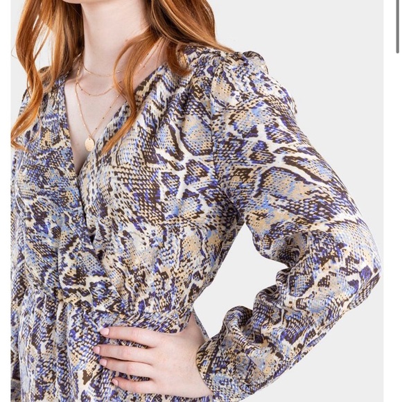 NWT Kai Snake Print Surplice Dress - Picture 4 of 4